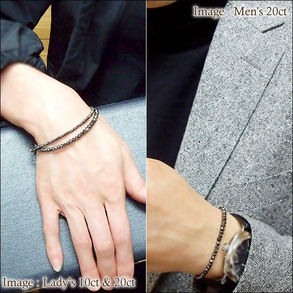 ブレスレット あすつく 芸能人御用達 ブラックダイヤモンド 10カラット