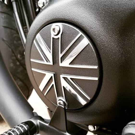 Motone クラッチバッジ ユニオンジャック ブラック/ポリッシュシルバー