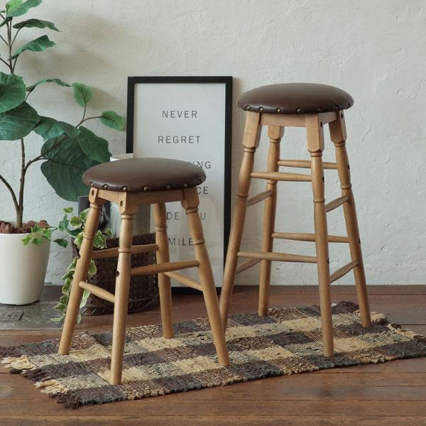 ICHIBA（市場） 椅子 おしゃれ イス 木製 丸 スツール ちょい掛け 北欧