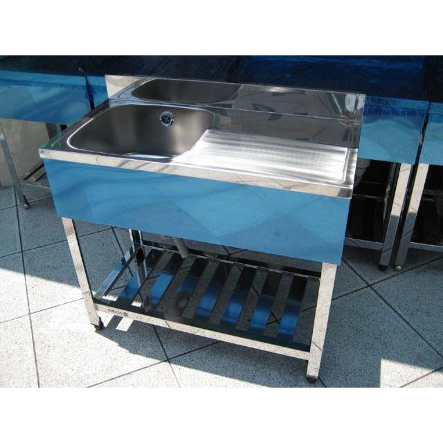 新品 [組立式] 業務用 水切り付 1槽シンク（流し台） W900xD450xH800mm