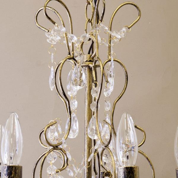 シャンデリア 5灯 LED電球対応 エレガント アンティーク調 E12 水雷型