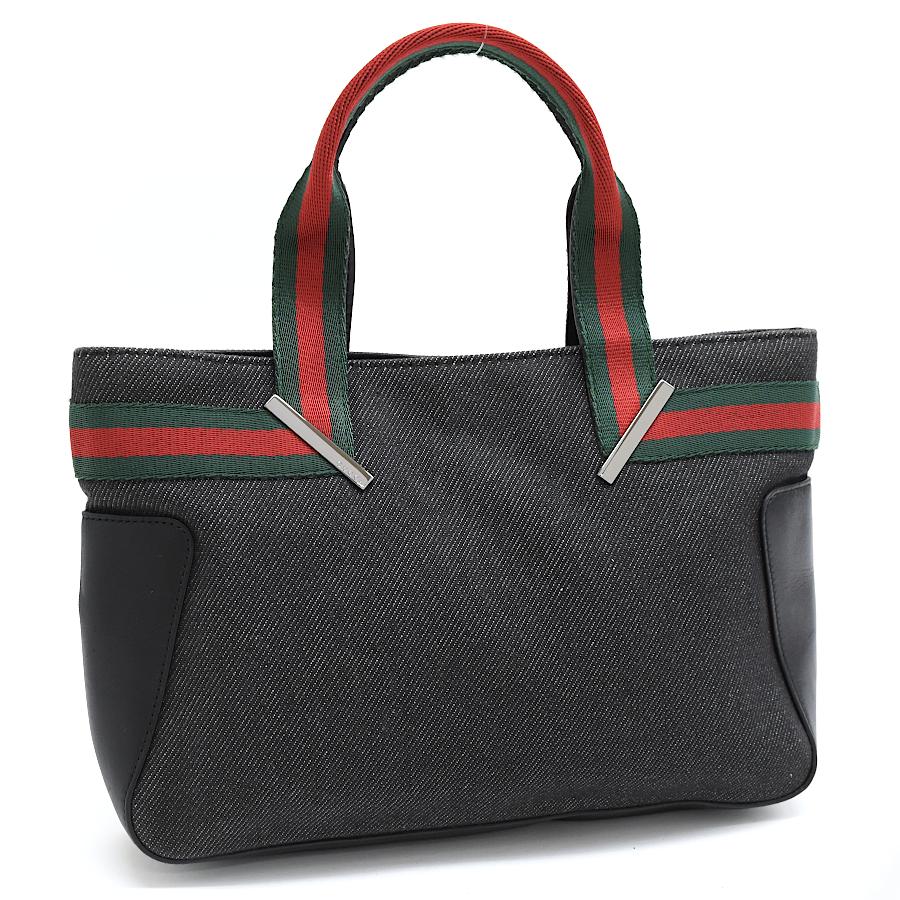GUCCI（グッチ） ミニ トートバッグ ハンドバッグ 73984 デニム ウェブ