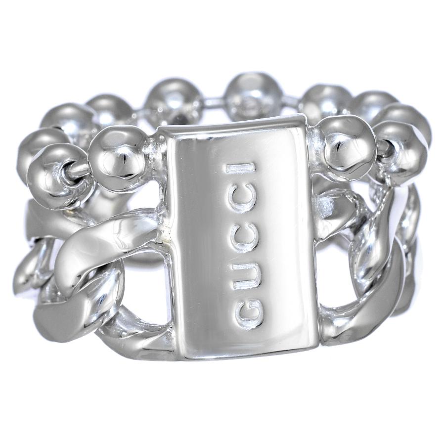 GUCCI（グッチ） 新品同様 リング 指輪 ロゴ 喜平 ボールチェーン