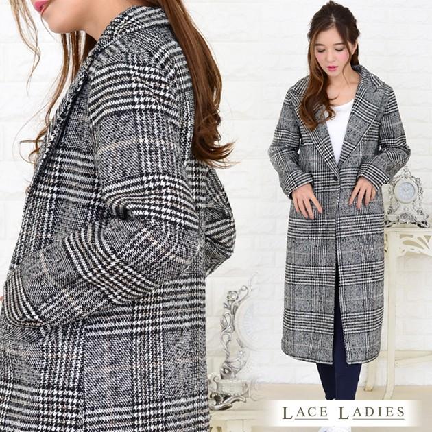 Lace Ladies（レースレディース） グレンチェック ロング チェスター