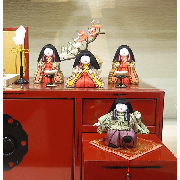 雛人形 柿沼東光作 やよい小筺 箪笥収納飾り 木目込み雛 コンパクト