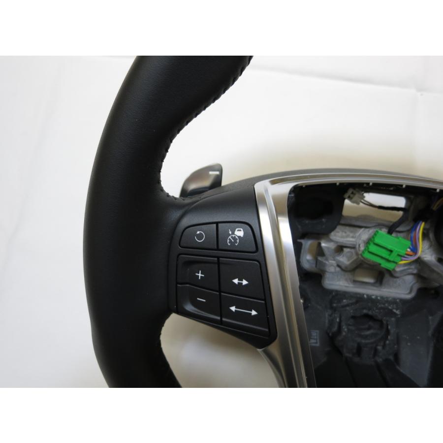 美品! パドル付き! V40 ボルボ 純正 革 ステアリング ハンドル