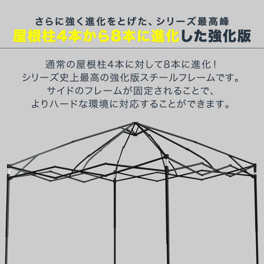 FIELDOOR（フィールドア） タープテント 3m スチール 屋根柱強化モデル