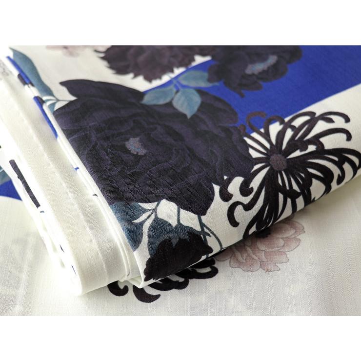 撫松庵 浴衣 仕立て上がり洗える浴衣 影花（ブルー 100-337-040-75