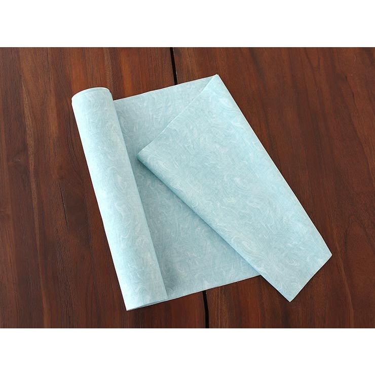 TORAY（東レ） 反物 洗える着物 セオα 墨流し ライトブルー 洗える着物