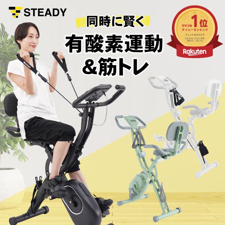 STEADY（ステディ） フィットネスバイク 静音 家庭用 バンド付き 有