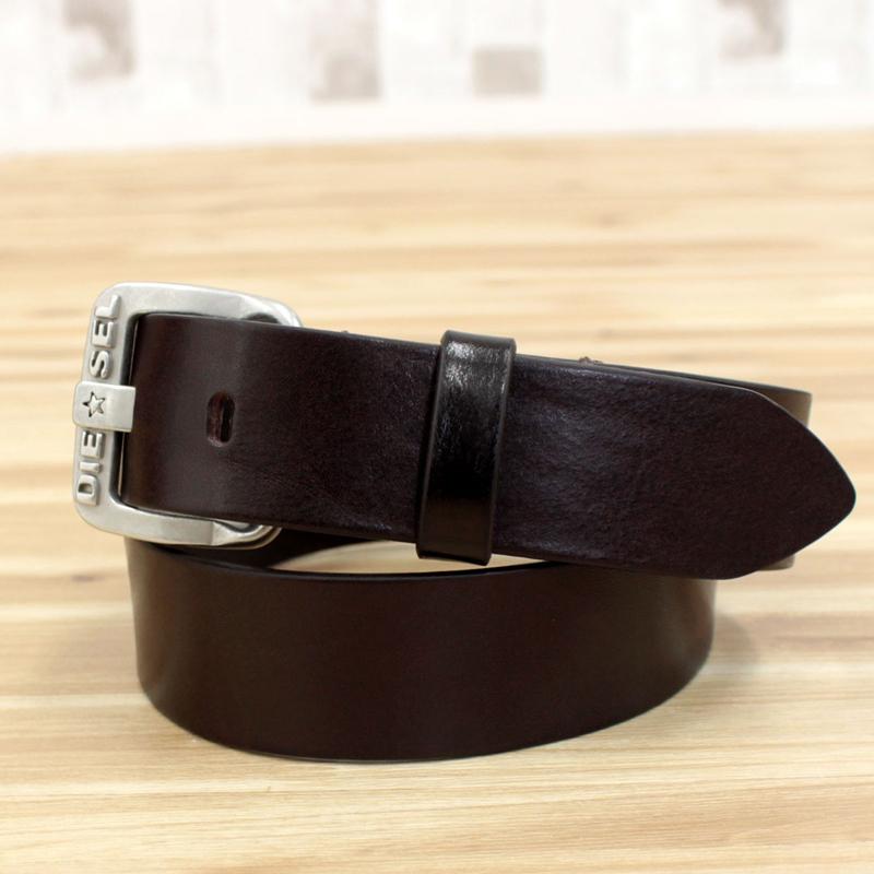 DIESEL（ディーゼル） ベルト 本革 レザーベルト 無地 ロゴ メタル