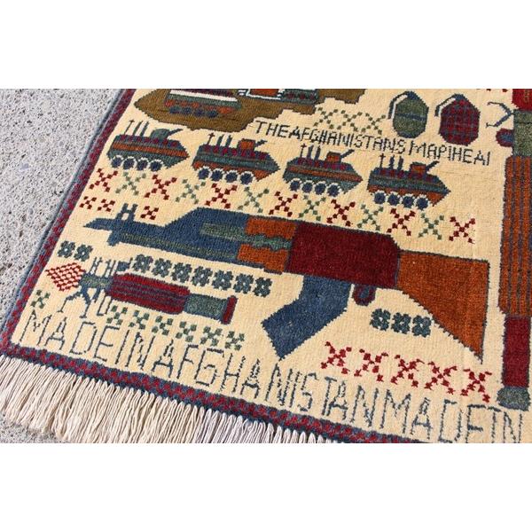 War Rug ウォーラグ 78×65cm アフガニスタン産 トルクメン族作 ラグ