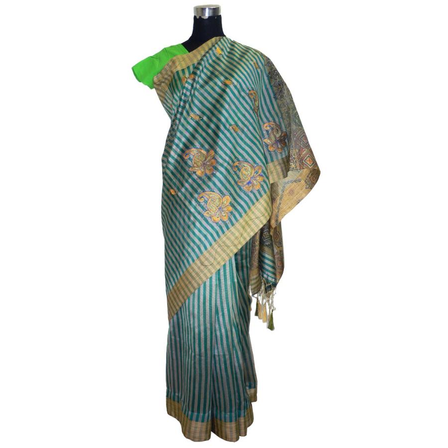 送料無料】インド民族衣装サリー 機械織りシルク風化繊 アジアン