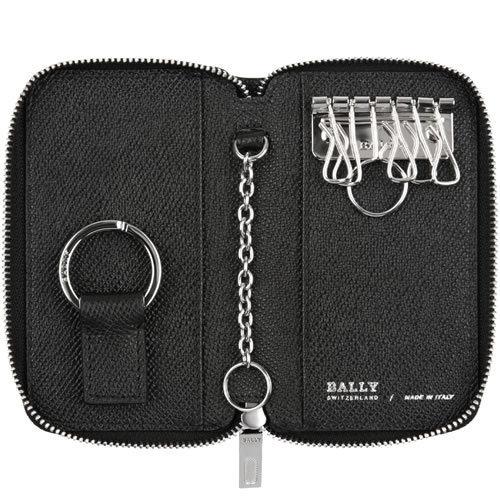 Bally（バリー） キーケース キーリング ブラック プリントカーフ