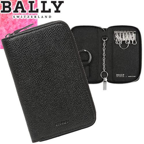 Bally（バリー） キーケース キーリング ブラック プリントカーフ