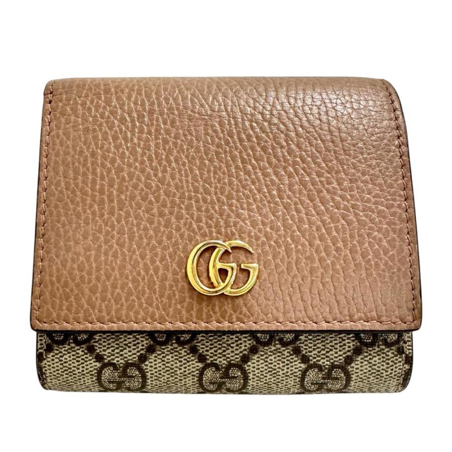 GUCCI（グッチ） GGマーモント 598587 二つ折り財布 レザー/GG