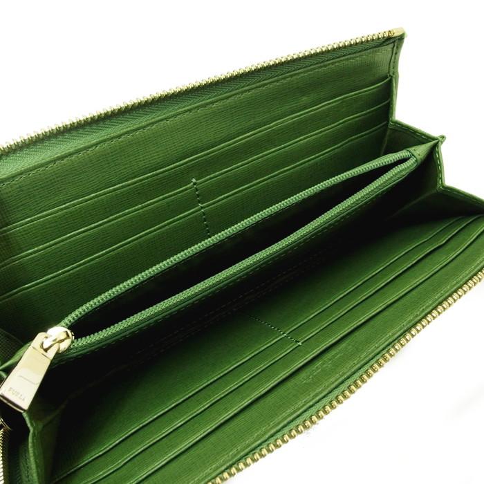 FURLA（フルラ） バビロン L字ファスナー 長財布 グリーン レディース