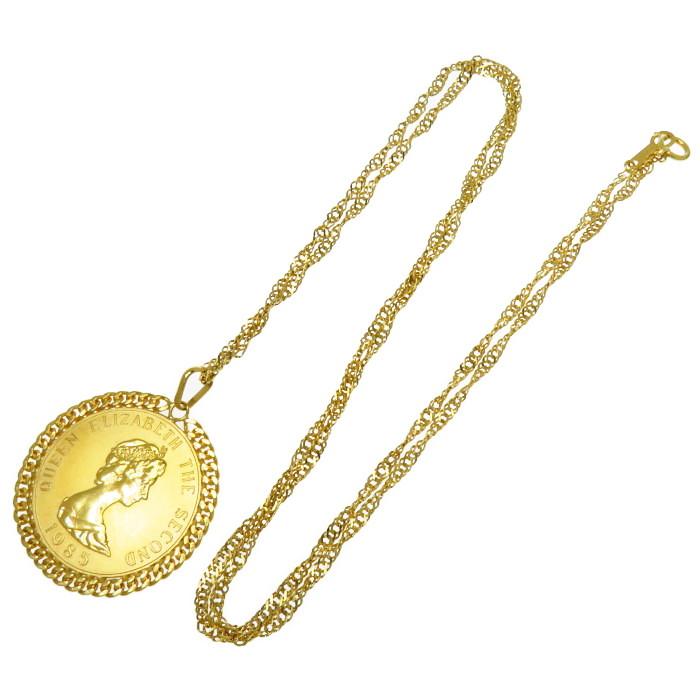 リバティ コインモチーフ 金貨風 1985年 エリザベス2世 ケネディ