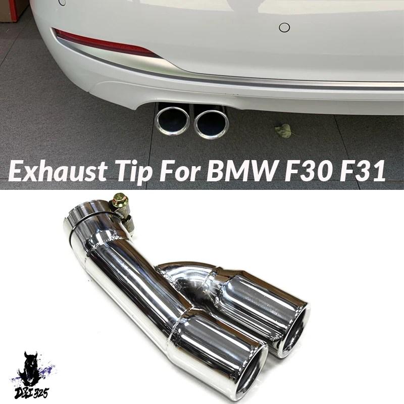 互換品】 1 個スステンレス マフラー黒排気先端 BMW F30 F31 320i 318i