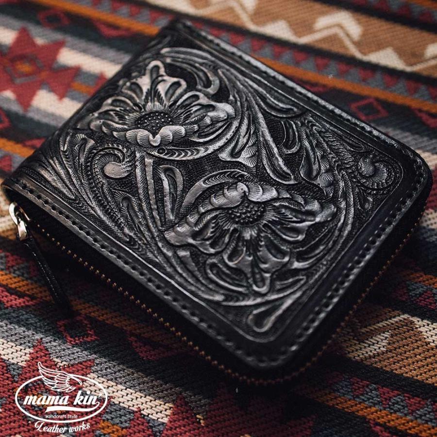 二つ折り財布/カービングウォレット/ライダースウォレット/サドル