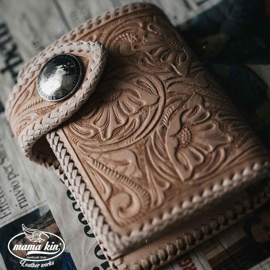 二つ折り財布/カービングウォレット/バイカーズウォレット/ライダース