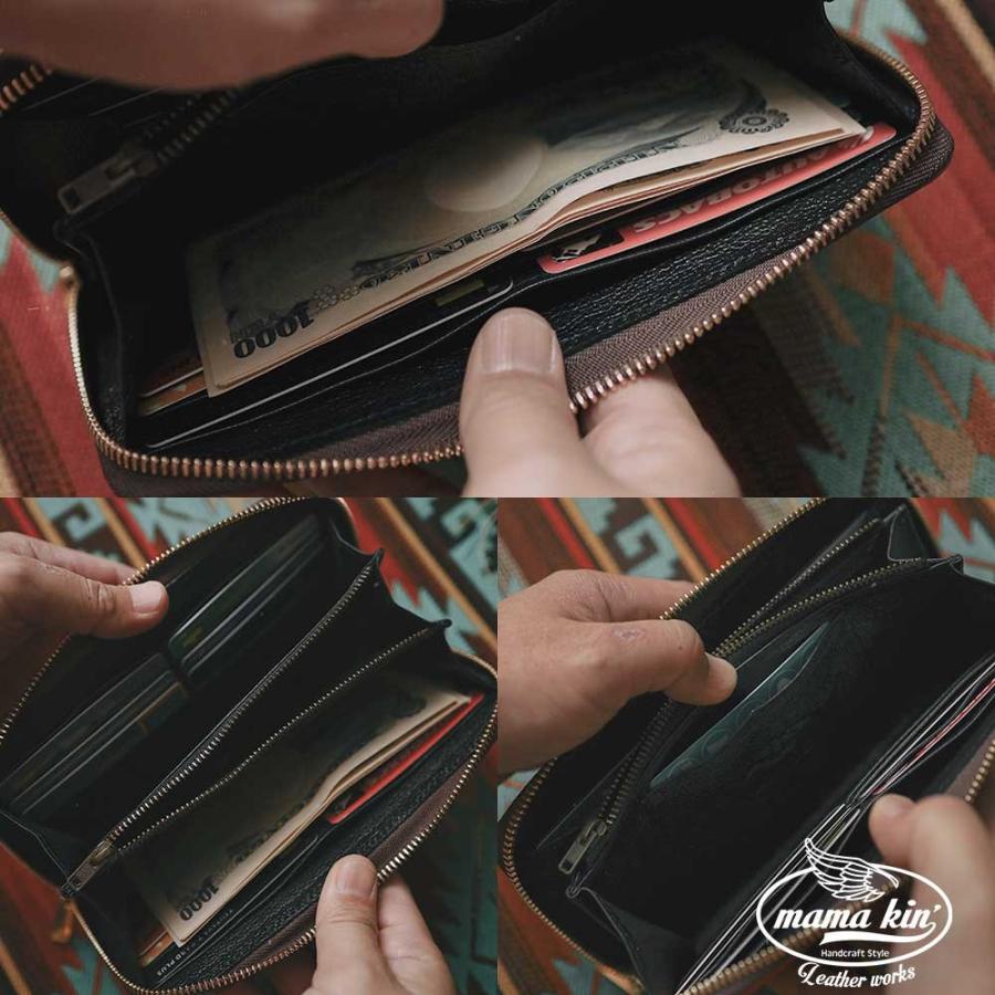 コードバン/ラウンドファスナー長財布/レザーウォレット/ジッパー/牛革