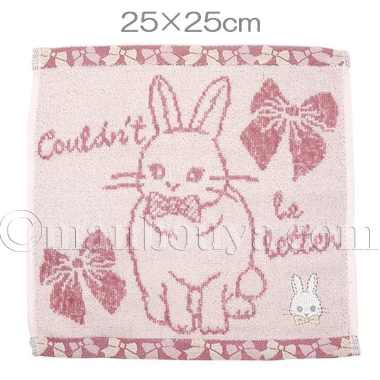 うさぎ 雑貨 動物 ミニタオル 25×25cm キッズ 子供 シュガーフェイス