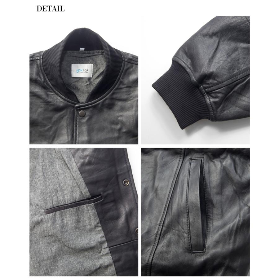 yoused play vintage ユーズド YOUSED レザースタジアムジャンパー 本