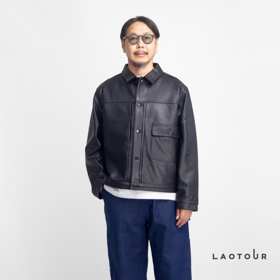 セール価格】LAOTOUR 本革 ラムレザー 1st Gジャン トラッカー