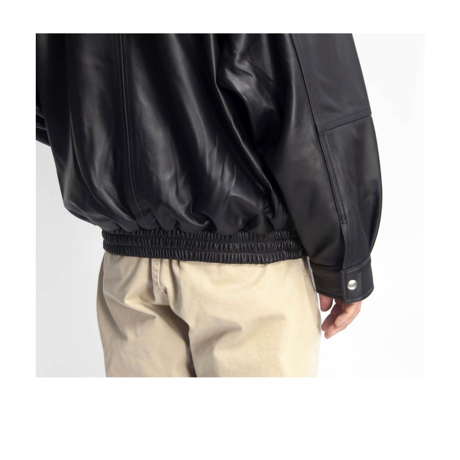 90s本革 レザージャケット 黒 ビッグシルエット 短丈 フライト 楽天