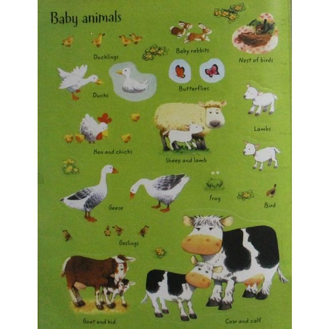 シール絵本 農場の動物 Usborne Sticker book Animals English4歳 5