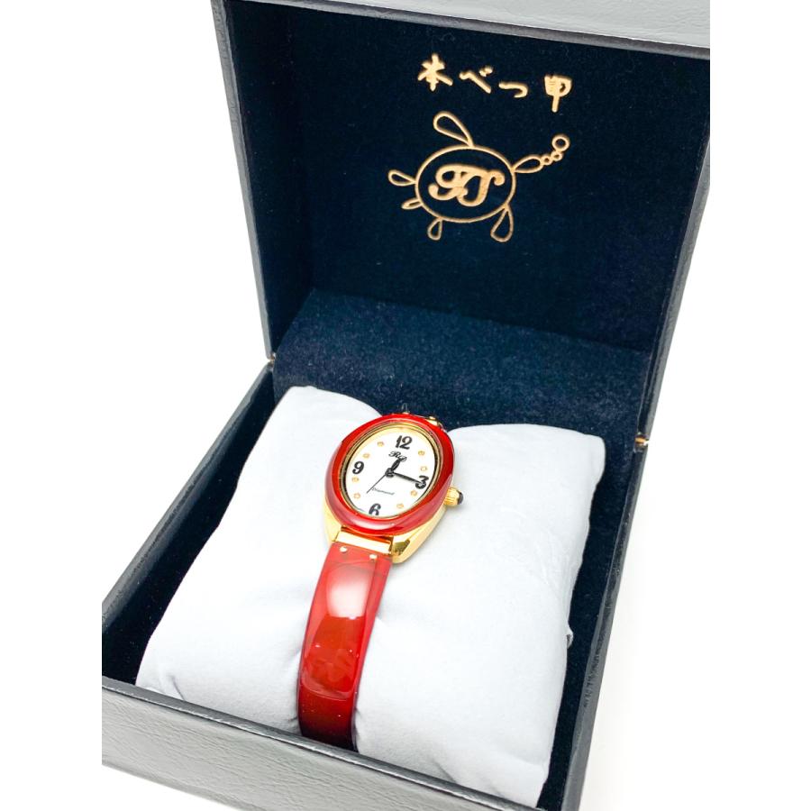 BEKKO べっ甲 鼈甲 ダイヤモンド レディース 腕時計 クオーツ 電池式