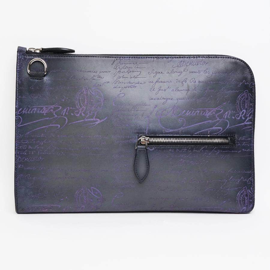 未使用に近い】ベルルッティ カリグラフィ スクリットタイ ブルー