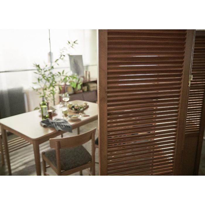 法人様向け】木製スクリーン 4連タイプ 衝立 ブラインド風 ルーバー