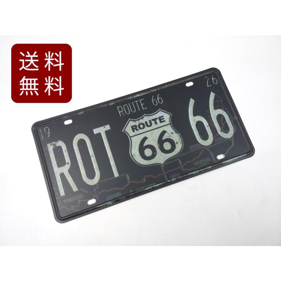 アメリカナンバープレート風ブリキ看板 ルート66 ROUTE66 レトロ