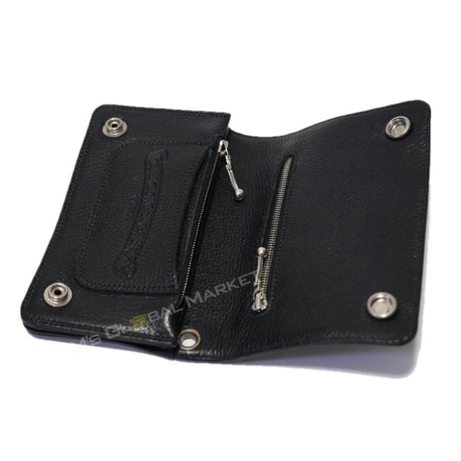 CHROME HEARTS（クロムハーツ） 財布 2つ折り 2ジップ クロスボタン