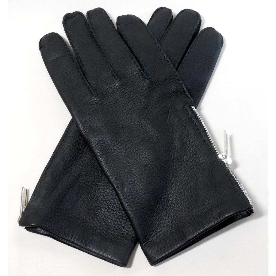 HERMES（エルメス） メンズ手袋 グローブ ハーレー ブラック 鹿革 : み