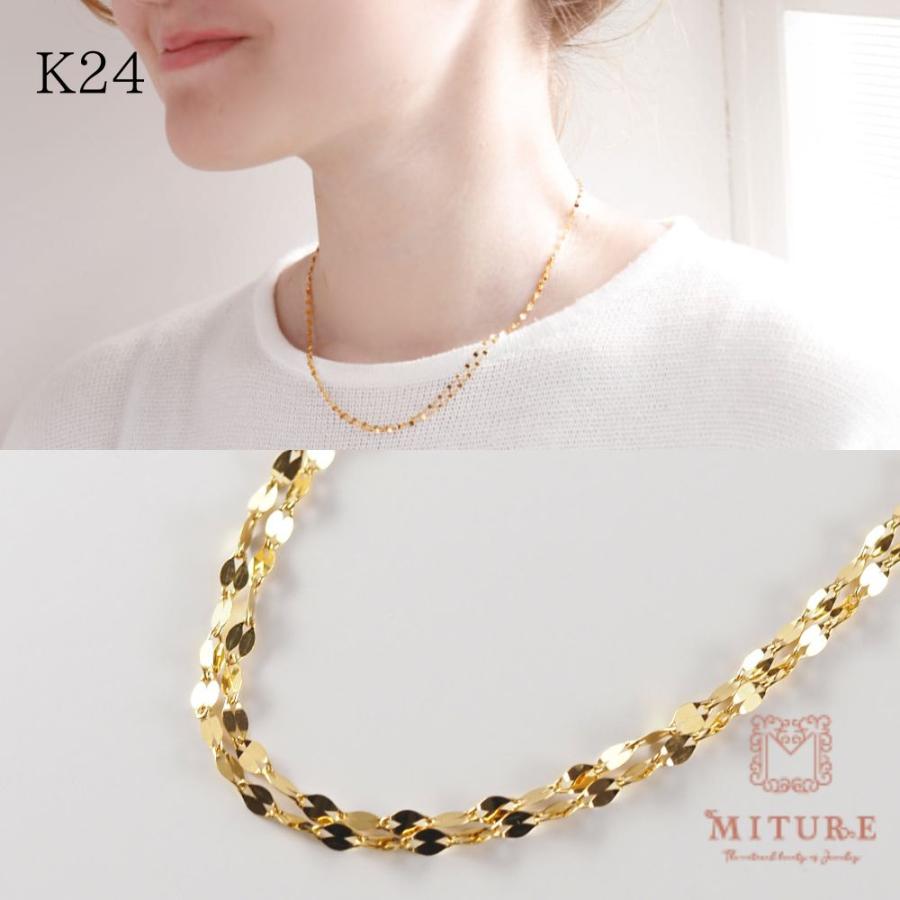 24金ネックレス レディース 純金 ネックレス チェーン ゴールド k24 2