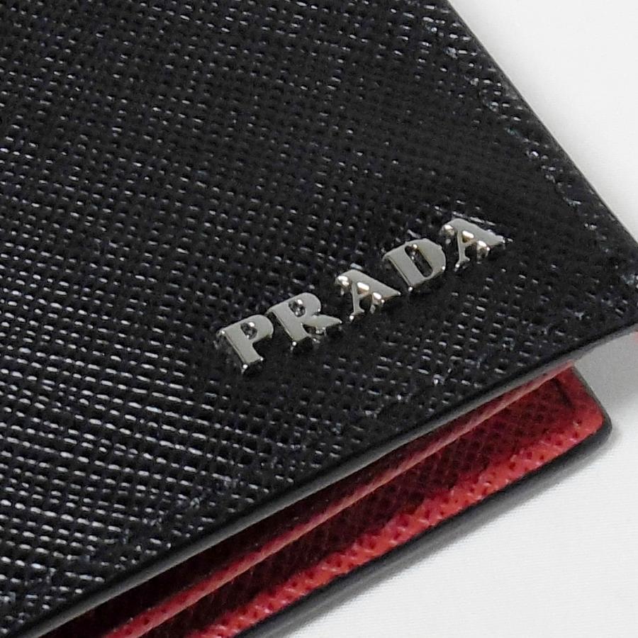 PRADA（プラダ） メンズ長財布 ブラック＋レッド サフィアーノ バイ