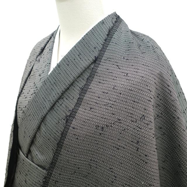 本場大島紬 着物 着尺 反物 正絹 ひげ紬 男女兼用 黒 白 羽織 コート