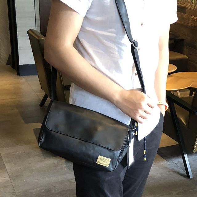 メンズ ショルダーバッグ PUレザー 3色 ブラウン ダークブラウン