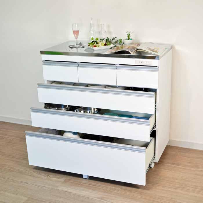 開梱設置 キッチンカウンター 90 幅90.5cm ステンレストップ CF-900