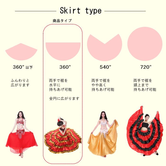 フラメンコ衣装 スカート 社交ダンス サーキュラースカート 8枚はぎ