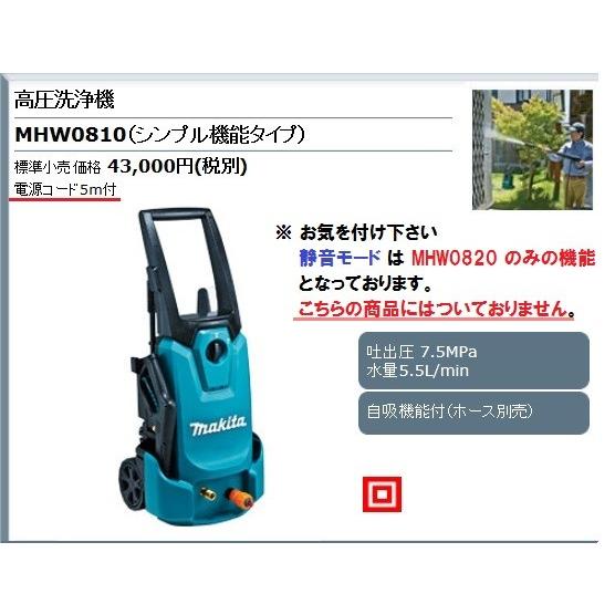 マキタ（makita） 高圧洗浄機 吐出圧 7.5MPa 水量 5.5L ＜MHW0810