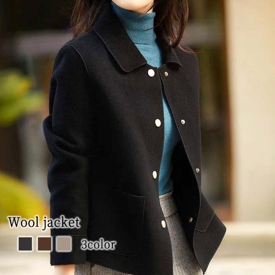 ステンカラーコート レディース ウールジャケット 20代 30代 40代 50代