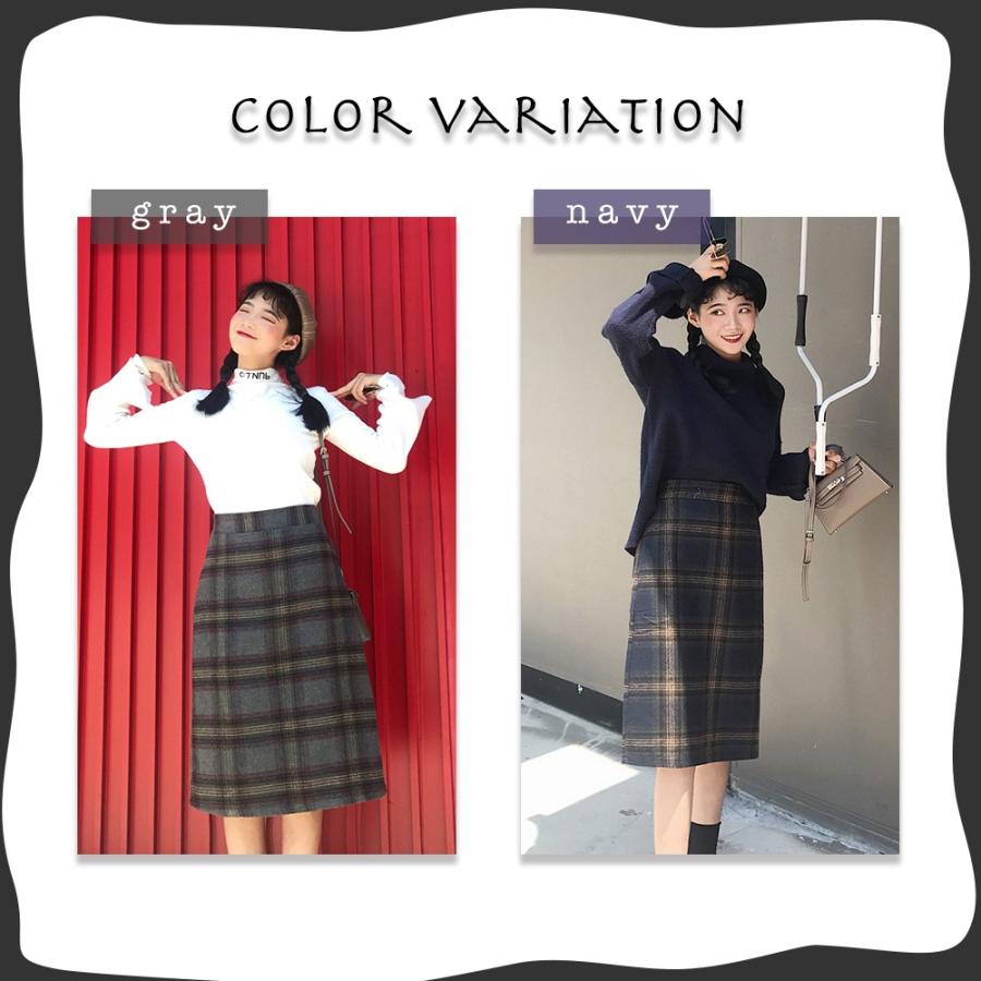 タイトスカート チェックスカート レディース 膝丈 ひざ丈 人気