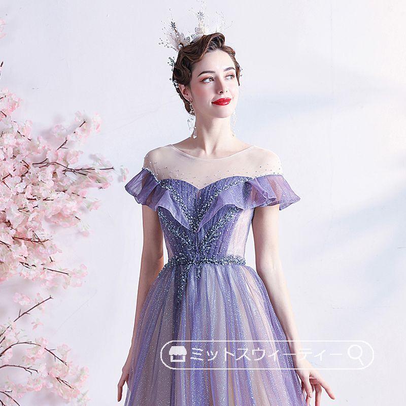 カラードレス 演奏会用ドレス 発表会 ピアノ ロングドレス Aライン