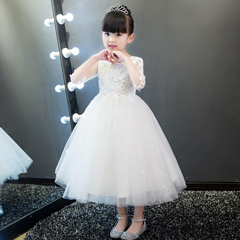 子供ドレス ロング ピアノ発表会 女の子 レース キッズフォーマル