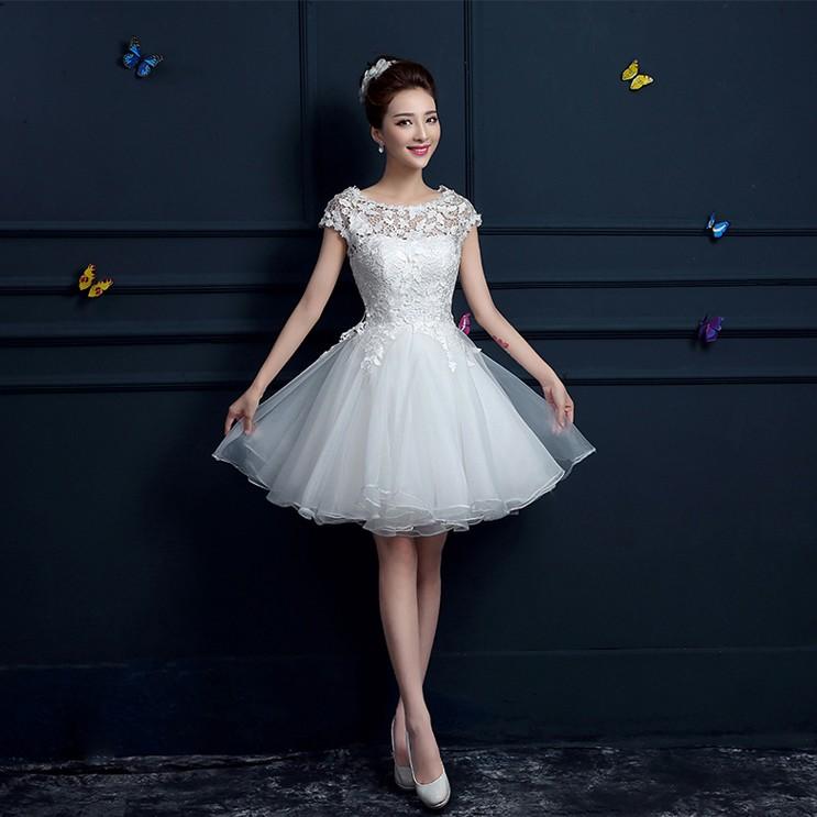 ミニドレス 白 安い ウエディングミニドレス 結婚式 演奏会 パーティー