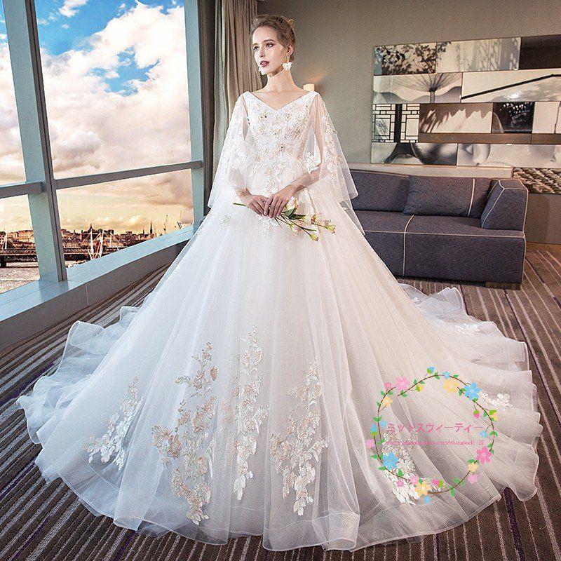 マタニティ ウェディングドレス エンパイア 花嫁 安い 白 シンプル